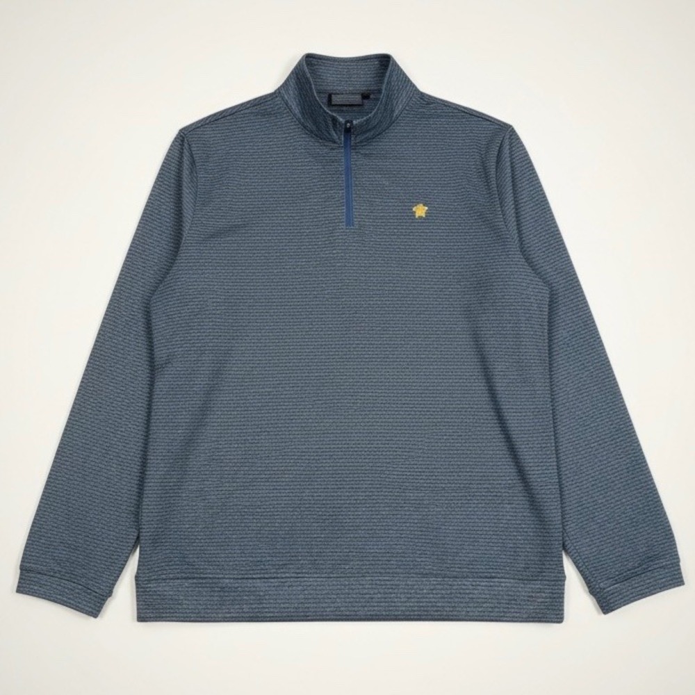 Simply Southern Mens Blue Striped Quarter Zip Pullover Sweater Size Large - Picture 1 of 10